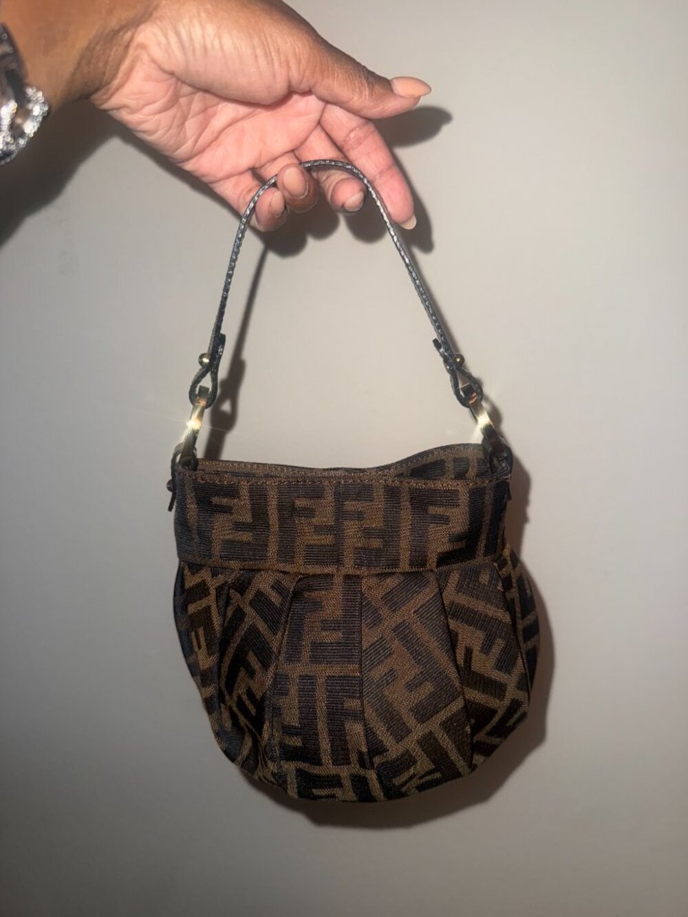 Vintage Fendi Zucca Chef Pouch Hand Bag